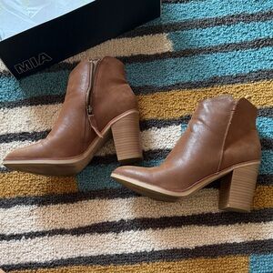 MIA Tan Ankle Booties
